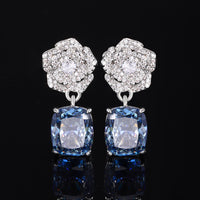 ZIRAVE Jewelry Camellia Simulated Gemstone Jewelry Set (Necklace + Earrings)
