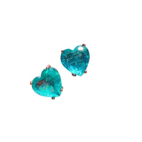 ZIRAVE Jewelry Simulation Paraiba Gemstone Heart Stud Earrings