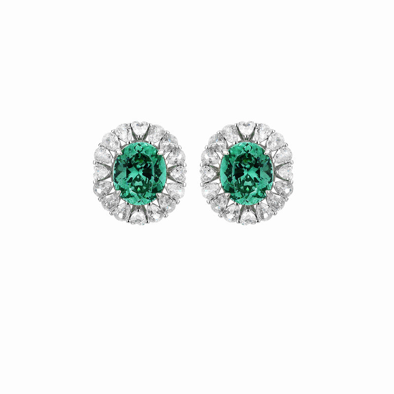 ZIRAVE JewelryVintage Simulated Paraiba Floral Halo Earrings