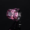 ZIRAVE Jewelry Vintage Simulated Pink Diamond Black Gold Halo Jewelry Set