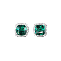 ZIRAVE Jewelry Women's Vintage Imitation Emerald Minimalist Stud Earrings