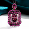 ZIRAVE Jewelry Parra Green Square Diamond Black Gold  Necklace