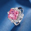 ZIRAVE Jewelry Luxury Ice-Cut Faux Pink Sapphire 3-Piece Jewelry Set