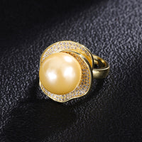ZIRAVEJewelry Gold-Tone Simulated Pearl Ring