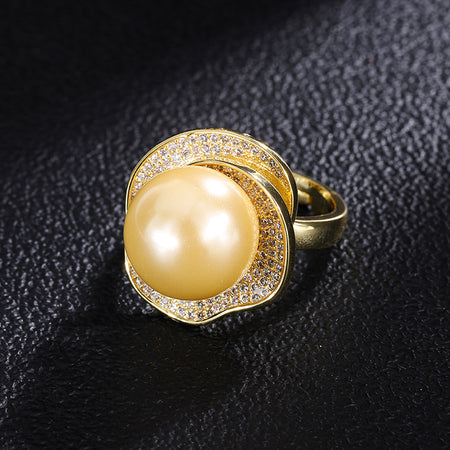 ZIRAVEJewelry Gold-Tone Simulated Pearl Ring