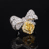 ZIRAVE Jewelry Bowknot Cushion Gemstone Jewelry Set, Pendant & Ring, 2 Colors Available