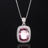 ZIRAVE Jewelry Cushion Cut Pink Diamond Simulant Necklace