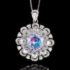 ZIRAVE JewelryGradient Gemstone Sunflower Halo Necklace