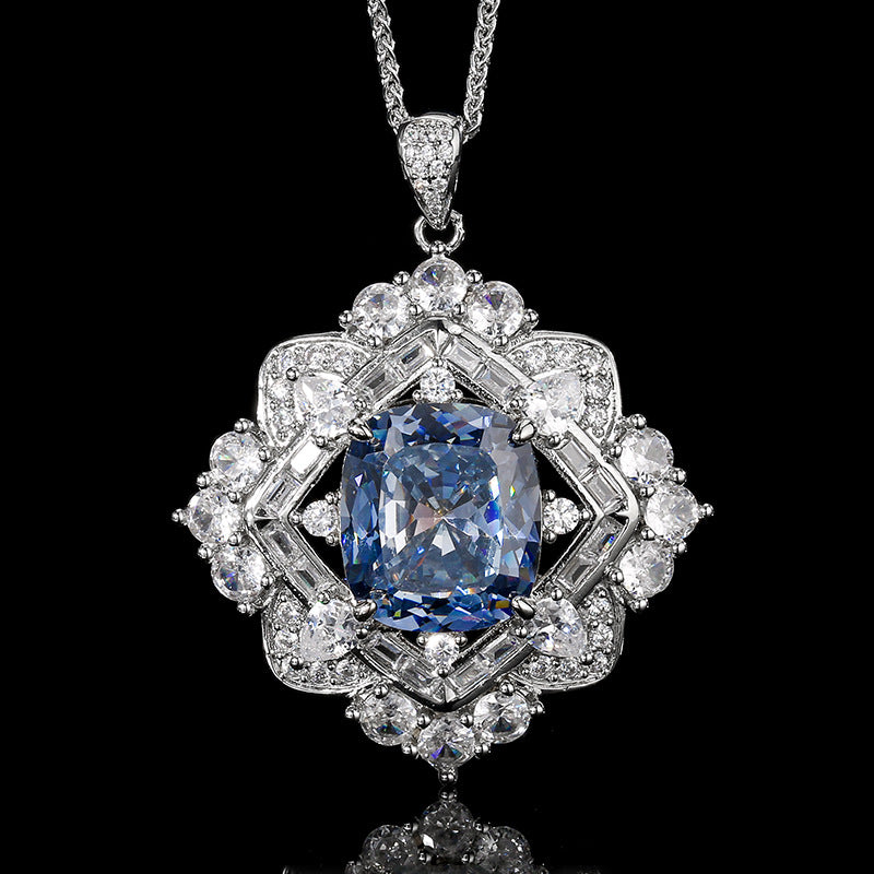 ZIRAVE Imitation Peacock Sapphire Jewelry Set