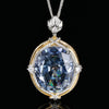 ZIRAVE Jewelry Two-Tone Vintage Large Oval Gemstone Pendant Available in 3 Colors
