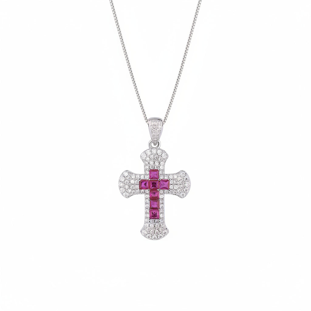 ZIRAVE jewelry simulation color treasure cross fashion pendant