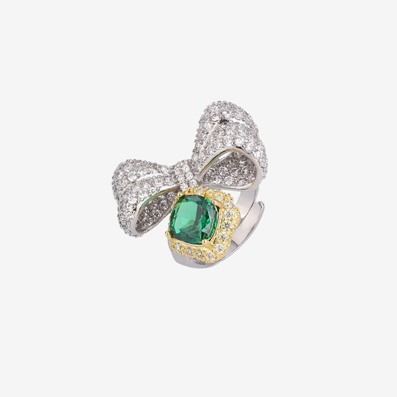 ZIRAVE Jewelry Bowknot Cushion Gemstone Ring