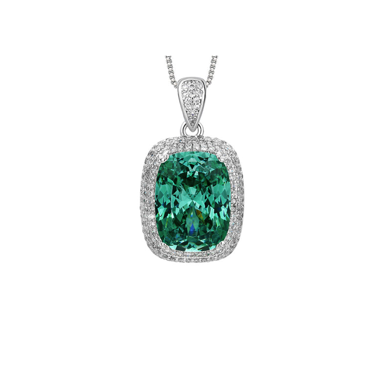 ZIRAVE Jewelry Copper-Based Gold-Plated Imitation Paraiba Green Minimalist Necklace