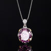 ZIRAVE Jewelry Imitation Dried Rose Padparadscha Light Luxury Oval Necklace