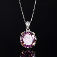 ZIRAVE Jewelry Imitation Dried Rose Padparadscha Light Luxury Oval Necklace