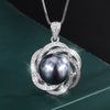 ZIRAVE Jewelry Spiral Pave Simulated Pearl Pendant, 3 Colors Available