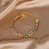 ZIRAVE Jewelry Tri-Color Byzantine Chain Necklace & Bracelet Set