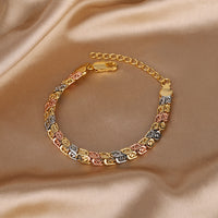 ZIRAVE Jewelry Tri-Color Byzantine Chain Bracelet