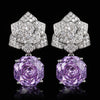 ZIRAVE Jewelry Camellia Pink Diamond Earrings