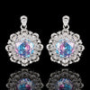 ZIRAVE JewelryGradient Gemstone Sunflower Halo Earrings