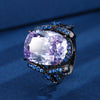ZIRAVE Jewelry  Black Gold Vintage Multi-Color Gemstone Butterfly Accent Ring