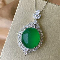 ZIRAVE Jewelry  Luxury Icy Green Agate Nicklace
