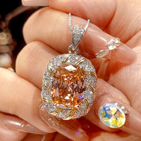 ZIRAVE Jewelry Two Tone Wrapped Pink Orange Sapphire Simulant Jewelry Set (Copy)