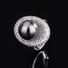 ZIRAVE Jewelry Vintage Simulated South Sea Pearl Pave  Ring