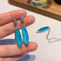 ZIRAVE Jewelry  Marquise-Cut Simulated Paraiba Gemstone Earrings