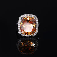 ZIRAVE Jewelry  Vintage Simulated Citrine Cushion  Ring