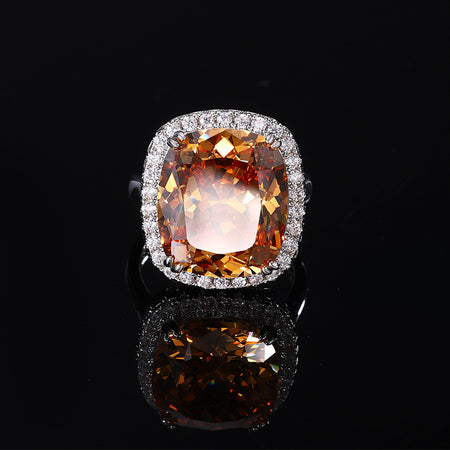 ZIRAVE Jewelry  Vintage Simulated Citrine Cushion  Ring