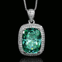 ZIRAVE Jewelry Copper-Based Gold-Plated Imitation Paraiba Green Minimalist Necklace