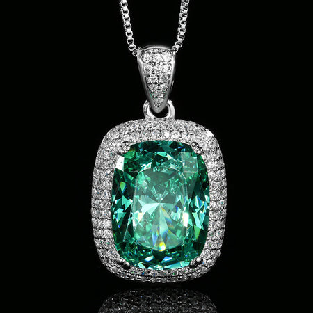 ZIRAVE Jewelry Copper-Based Gold-Plated Imitation Paraiba Green Minimalist Necklace