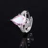 ZIRAVE JewelryTeardrop Colorful Gemstone Split Shank Pave Ring, Adjustable, 2 Colors Available