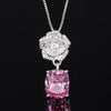 ZIRAVE Jewelry Camellia Simulated Gemstone Jewelry Set (Necklace + Earrings)