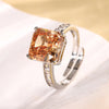 ZIRAVE Jewelry Radiant-Cut Faux Gem Solitaire Ring (Multi-Colors Available)