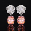 ZIRAVE Jewelry Camellia Simulated Gemstone Jewelry Set (Necklace + Earrings)