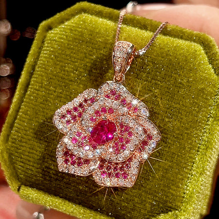 Zirave Jewelry Rose Elegance Simulated Diamond Jewelry Set