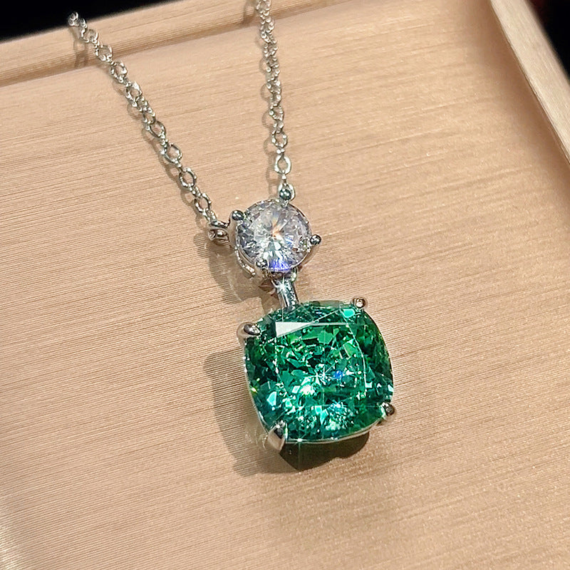 ZIRAVE Jewelry Vintage-Style Accessories Imitating Paraiba Green Necklace