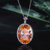 ZIRAVE JewelryOval Faux Pink Diamond Double Halo 2-Piece Jewelry Set (Necklace & Ring)