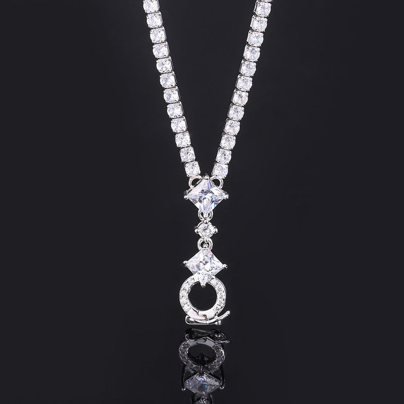 ZIRAVE Jewelry  Princess-Cut Simulated Diamond Tennis Necklace