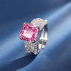 ZIRAVE Jewelry Radiant-Cut Faux Gem Cross-Band Ring (Multi-Colors Available)