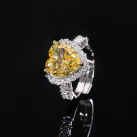 ZIRAVE Jewelry Heart-Shaped Faux Color Gem Halo Ring (Multi-Colors Available)