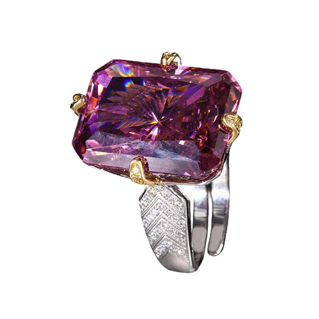 ZIRAVE Fashion Jewelry Imitation Rhinestone Cut Square Diamond Ring