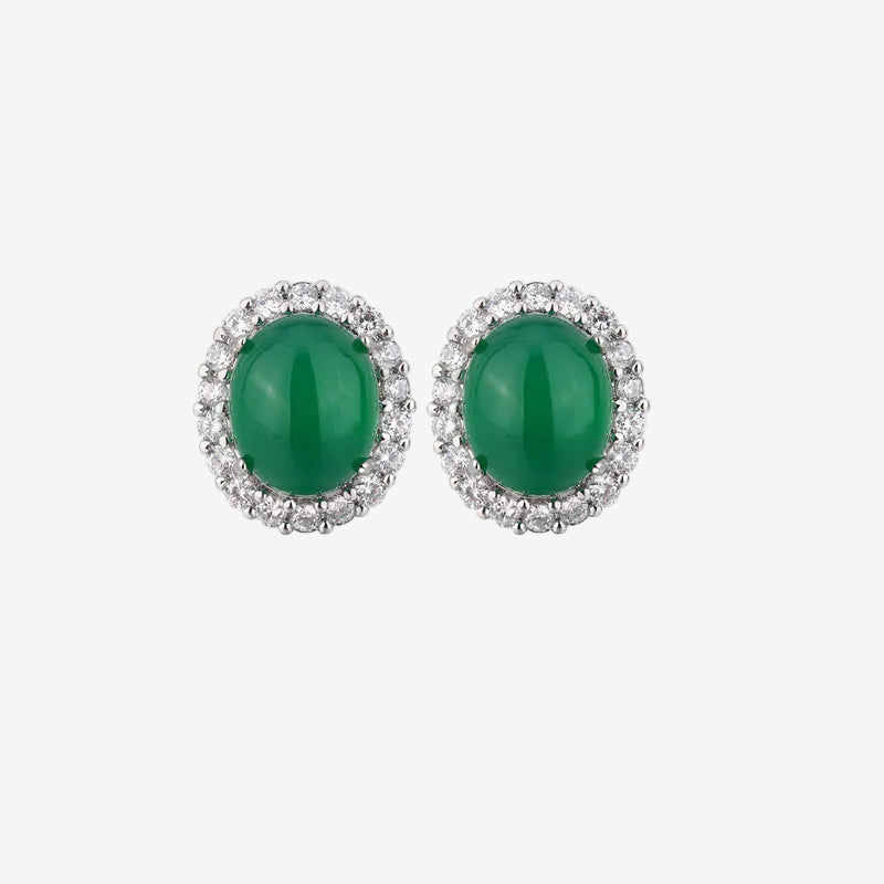 ZIRAVE Jewelry  Luxury Icy Green AgateEarrings