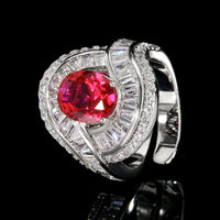 ZIRAVE Jewelry Oval Faux Gem Intertwined Halo Ring (Multi-Colors Availabl