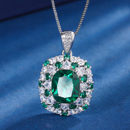 ZIRAVE jewelry simulation color treasure fat square color diamond set