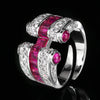 ZIRAVE Jewelry Vintage Ring with Imitation Blue Spinel and Ruby