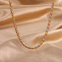 ZIRAVEJewelry Tri-Color Copper Gold Plated Oval Bead Chain Adjustable Set