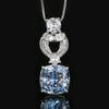 ZIRAVE Jewelry Vintage Simulated Blue Diamond Cushion Jewelry Set (Pendant + Ring + Earrings)